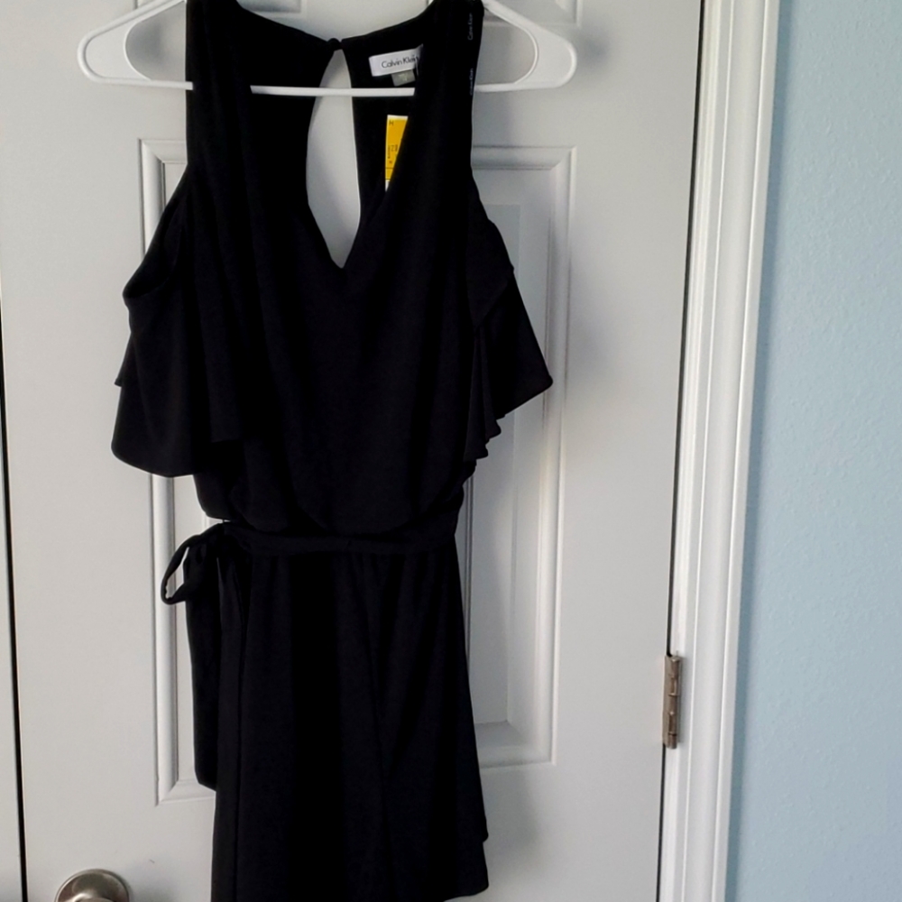 Calvin Klein Shorts Romper, size 12, black, NWT